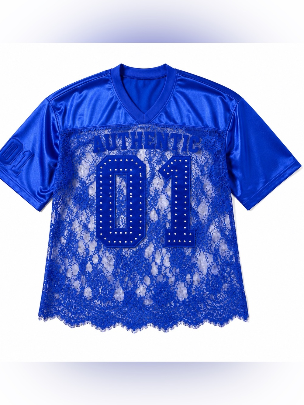 Red Rhinestone Jersey Top - Picture 5 of 10
